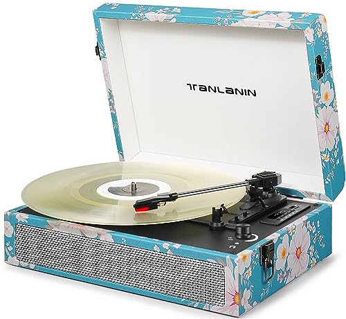 Vintage Bluetooth Vinyl Record Player 3-Speed with Built-in Speak...