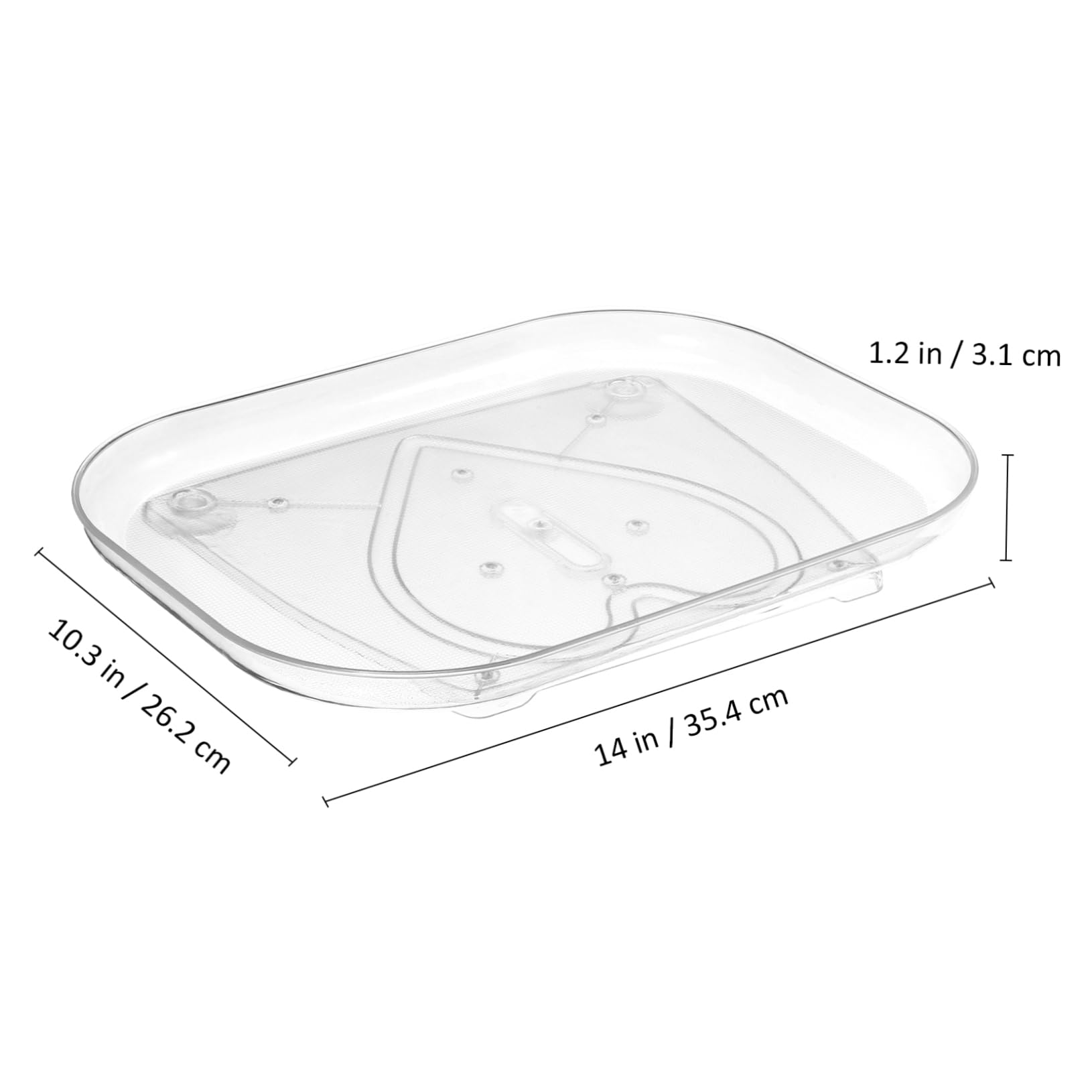 Anneome Bandeja Giratoria De Especias Transparente Organizador De Cocina Resistente y Espacioso Para Refrigerador y Encimera Accesorio Práctico De Almacenamiento