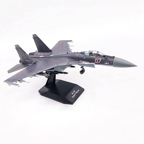 Sukhoi SU-35 caza multifunción 1100 modelo de avión fundido a presión Super Flanker (Eggplant)