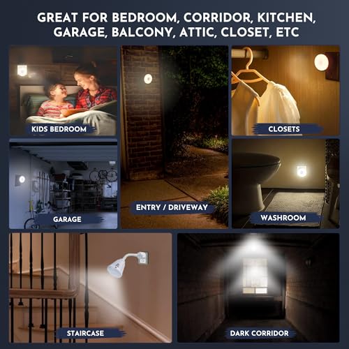 Image of Bright Night Light LED Motion and Light Sensor AC Outlet Plug-in Flexible Neck Rotatable PIR Automatic Lamp Dusk to Dawn (6 Watts)