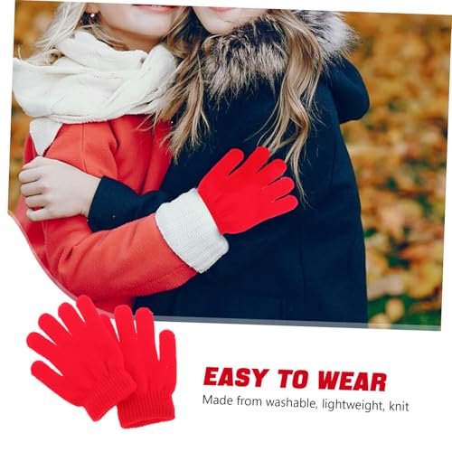 Beaupretty Warm Gloves Knit Full Finger Winter Gloves for Boys Ages Solid Color Lightweight Washable for Autumn Winter3