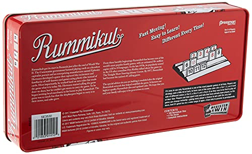 Rummikub In Retro Tin - The Original Rummy Tile Game By Pressman Red, 5" #TOP1
