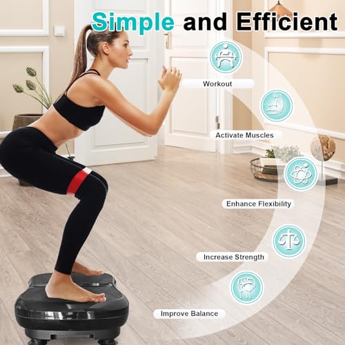 Vibration Plate,Vibration Platform Exercise Machine For Lymphatic Drainage, 330 LBS Capacity Vibration Plate For Whole Body Workout with Bluetooth,Resistance rope, Remote Control - Image 4
