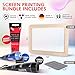 Marabu Screen Printing Kit Set - Screen Print Kit with Reusable Wooden Frame, 1 Screen Printing Squeegee, and 3 x 100ml Ink - Silk Screen Printing Kit for Beginners