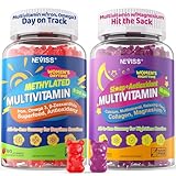 NEVISS 52-in-1 Methylated Multivitamin for Women Gummies with Iron, Omega-3, B6 B9 B12 for Day | Magnesium Glycinate, Calcium, Collagen for Night Renewal/Sleep, Womens 18 30 40 50 60 70+ AM PM Daily