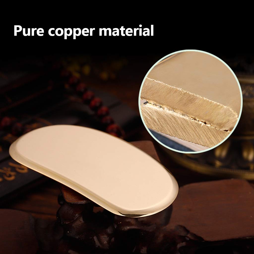 YXCKG Gua Sha Tools, Plato de Masaje de Cobre Puro, Herramienta de Cuidado de la Salud Corporal, Set de Belleza para Masaje Facial tonificante, Gua Sha Board para Cara, Ojos, Cuello