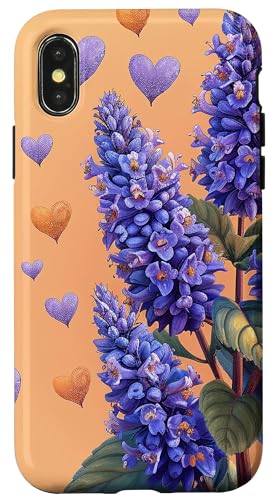 iPhone X/XS Anise Hyssop Flowers With Hearts Around Boho Style Graphic Case