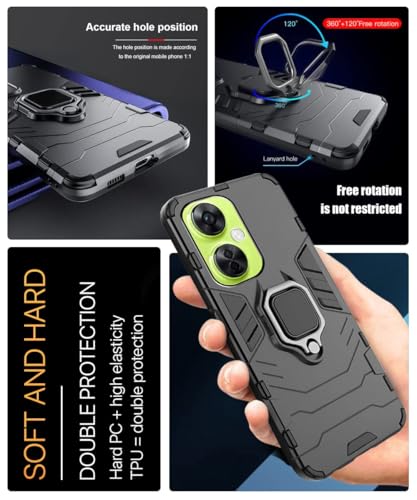 Image of AIBEX Armor Back Cover Compatible for OnePlus Nord CE 3 Lite 5G| Rugged Shockproof Case with Ring Holder & Kickstand | Military-Grade Protection | Magnetic Car Mount Compatible