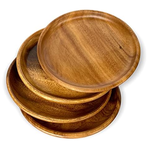 WRIGHTMART Wood Plates Set Cover
