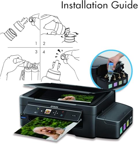 Image of KOSH T664 Refill Ink Compatible for Epson L130, L310, L361, L380, L405, L565, L365, L485, L220, L360, L130, L130 and L380 Printers (1, Black Pack of 1)