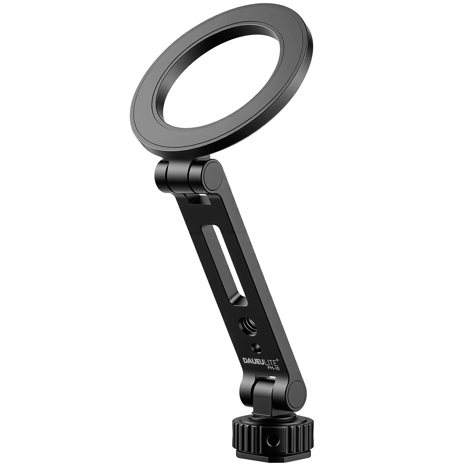 Soporte de trípode para teléfono con zapatos fríos, adaptador de trípode de metal para smartphone compatible con iPhone, soporte para teléfono celular multiángulo, agarre de teléfono de mano