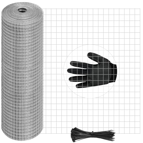 16in x 50Ft Hardware Cloth Hot-Dip Galvanized Welded Wire Mesh - Heavy Duty 3/4inch 23 Gauge Chicken Wire Fencing for Garden, Chicken Coop, Rabbit Cage, Rodent & Predator Protection by TNELTUEB - Used condition - US$23.80