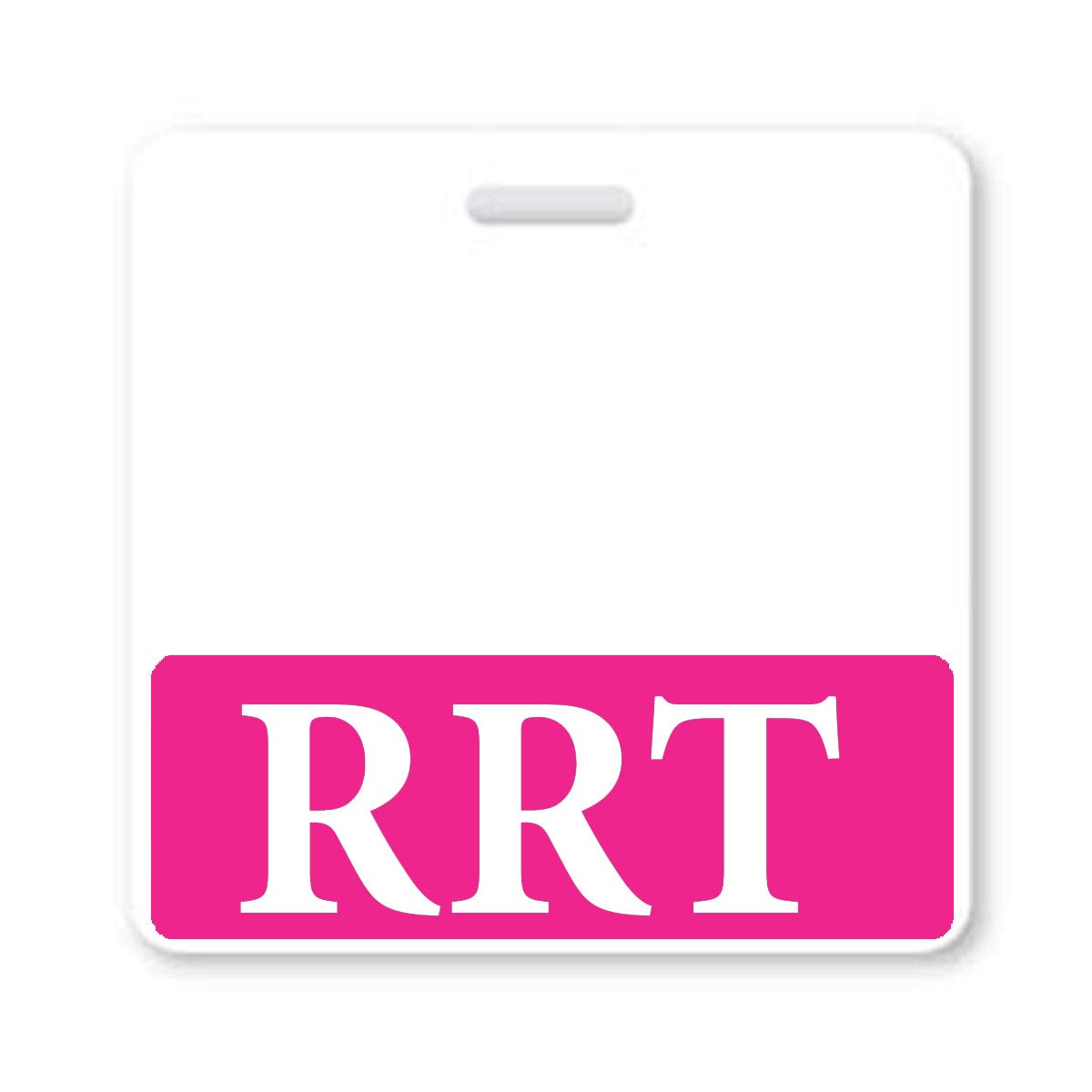 RRT Badge Buddy - Horizontal - Heavy Duty Badge Buddies for Registered Respiratory Therapists Spill Proof & Tear Resistant - Double Sided Card - Quick Role Identifier ID Card (1, Hot Pink)