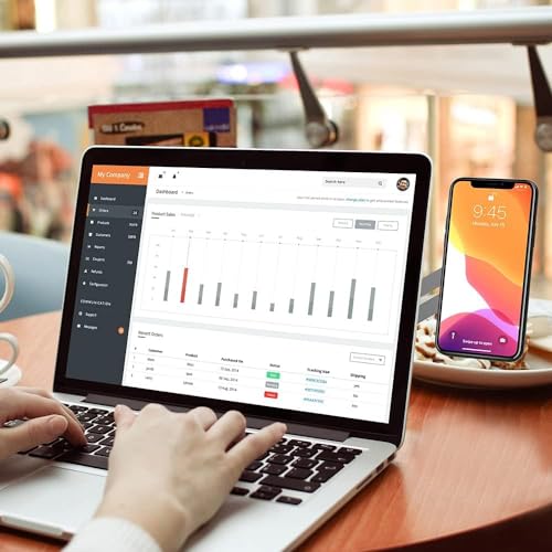 Image of Foldable Aluminum Alloy Flexible Magnetic Laptop Stand Made of Aluminum for Computer and Laptop, Arm for Notebook Cell Phone Holder, Smartphone mounts-Silver