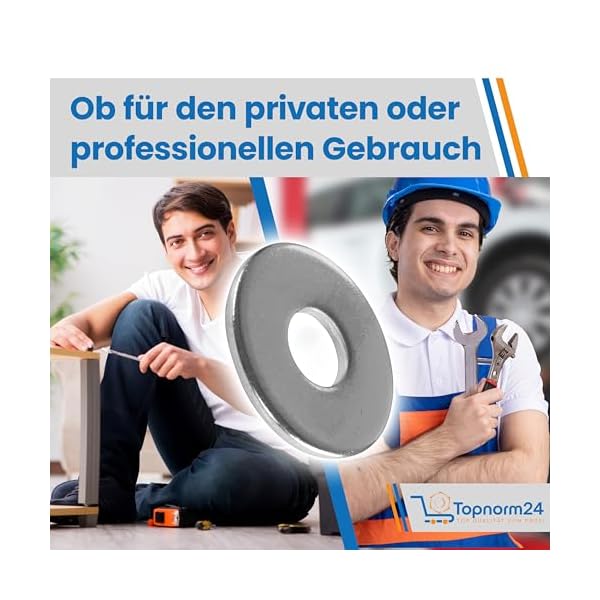 Unterlegscheiben Edelstahl M3 M4 M5 M6 M8 M10 M12 V2A Karosseriescheiben, rostfreie breite U- Scheiben DIN 9021 für Schrauben & Muttern & Gewindestangen – Bild 8