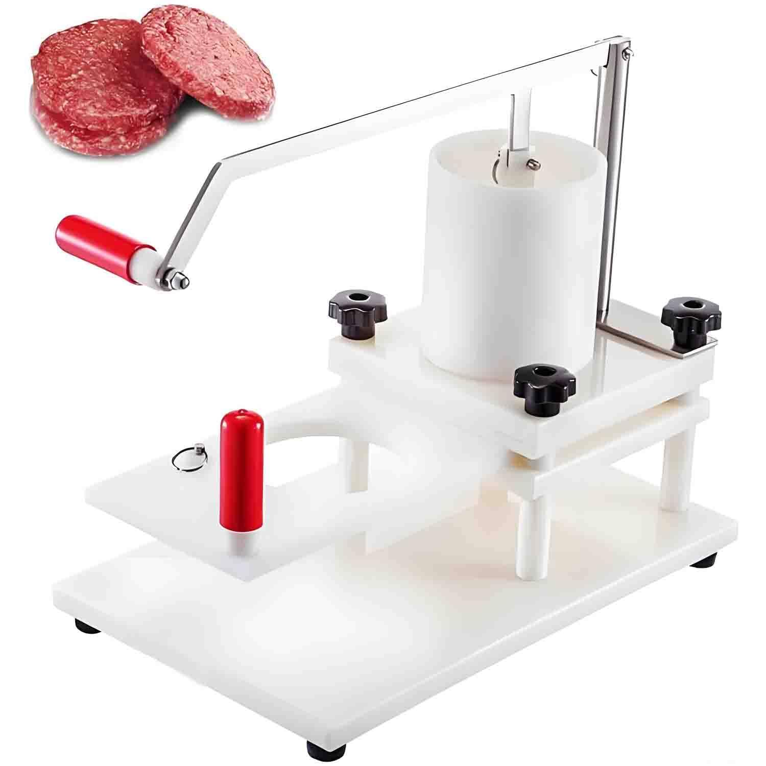 UORDBY Commercial Hamburger Patty Maker,Manual Burger Press, Food-Grade PE & Stainless Steel with 1.5kg Hopper, Desktop Fixed Design for Burger Shops, Restaurants