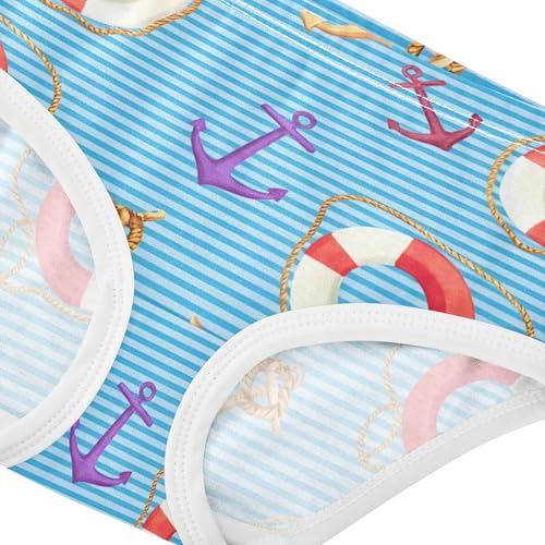 Girls Underwear Toddler 2t Cotton Girl Panties Cute Bright Kids Undies Briefs Nautical Lifebuoys Blue Stripes4