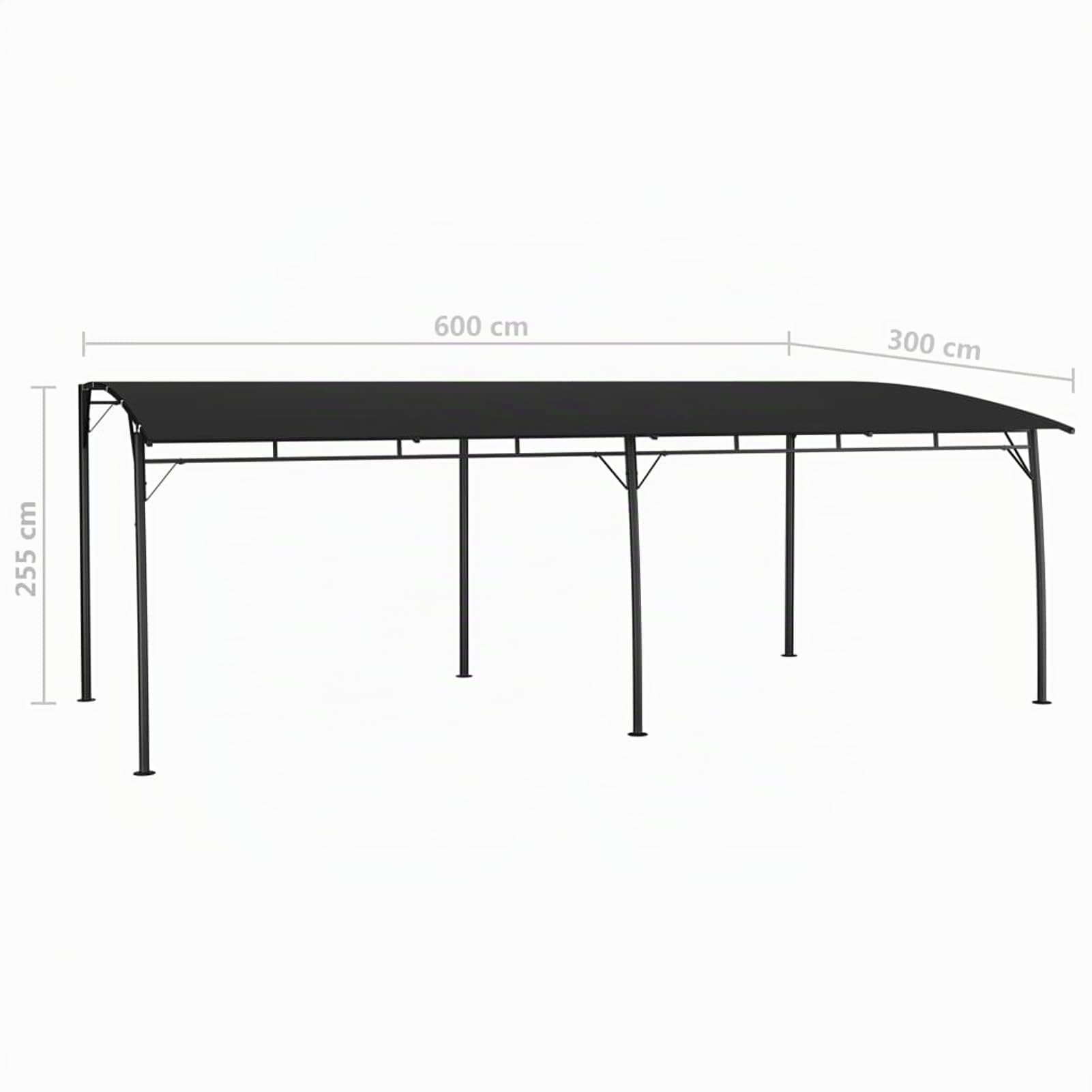 Pérgola de Jardín con Techo, Pérgola de Acero 6x3 m Cenador de Jardín con Toldo para Patio Terraza Acero y Poliéster Resistente al Agua y a UV Gris Antracita