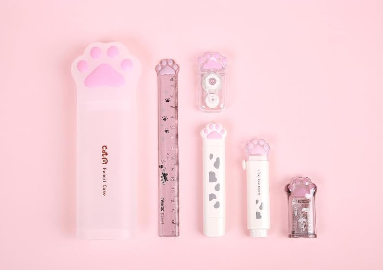 LUYAO 6Pcs Cute Cat Paws Stationery Set, Birthday Graduation Kids Day Gift Pack For Writing School Office Home Stationery Office Supplies, ZN-022