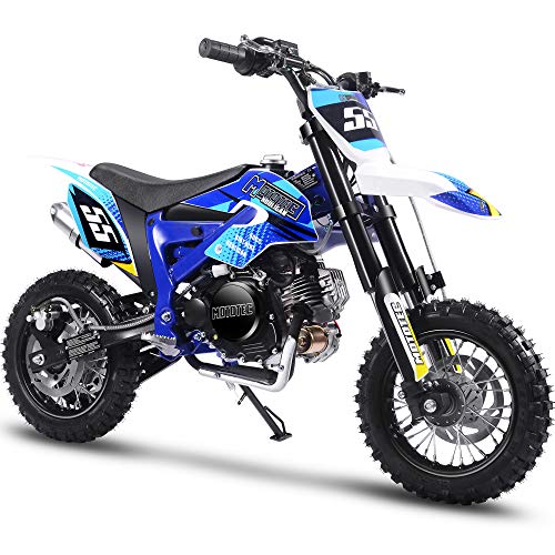 MotoTec Hooligan 60cc 4-Stroke Gas Dirt Bike 15 inches, Blue,46x12x24