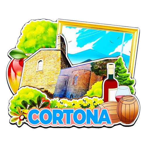 Orlaybar Cortona Toscana Italia Imán decorativo 3D para nevera, ciudad, viajes, souvenirs, regalos turísticos, hecho a mano, imán para nevera, decoración del hogar -4357