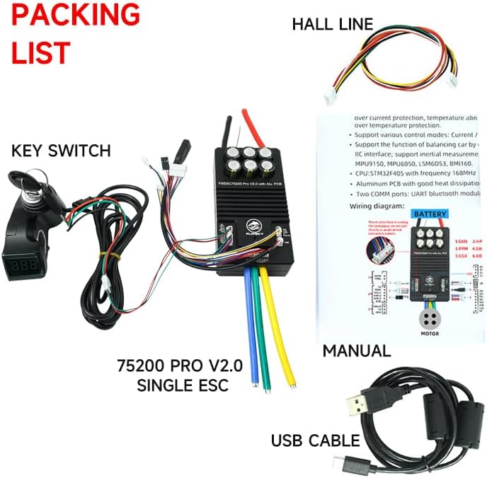  75200 Pro V2.0 84V 200A with Aluminum PCB with Key Switch Based on VESC for Electric Skateboard/Scooter/Ebike Speed Controller thumbnail
