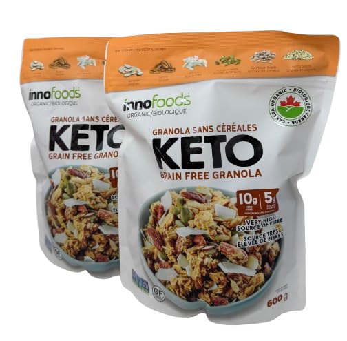 Inno Foods keto grain free granola InnoFoods Organic, Gluten Free, 600g, (Pack of 2)