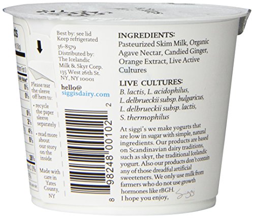 Siggi's Icelandic Strained Nonfat Yogurt, Peach, 5.3 Oz. Single Serve Cup – Thick, Protein-Rich Yogurt Snack #TOP2