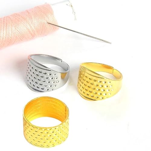 Bouclel MJE578 8 Pcs Knitting Thimble,Sewing Thimbles,Golden Thimbles thumb #1