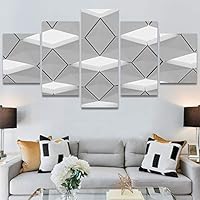 SIGNWIN 5 Panel Canvas Wall Art Modern Art Shapely Patterns Windows for Home Decorations Ready to Hang - 60