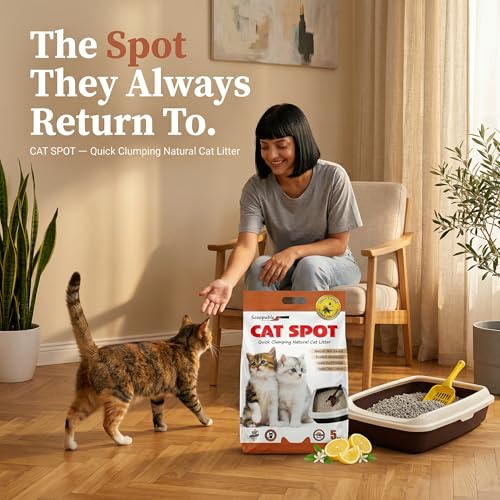 Image of CatSpot Lemon Flower Scented Cat Litter - 5kg | Ultra Absorbent, Quick Clumping, Odor Control, Dust-Free Formula for Cats (Pack of 4)