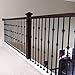 Railing Spindles (Contractor 10-Pack) Hollow Single Knuckle Stair Balusters - Real Satin Black not Matte Metal Spindles 1/2