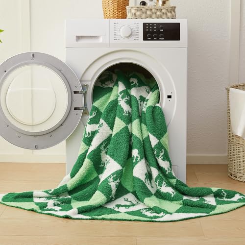 Image of CYMULA Christmas Knit Throw Blanket - Super Soft Cozy Fuzzy Blankets for Couch, Sofa & Bed, Holiday Throw Blanket,60 inchx80 inch