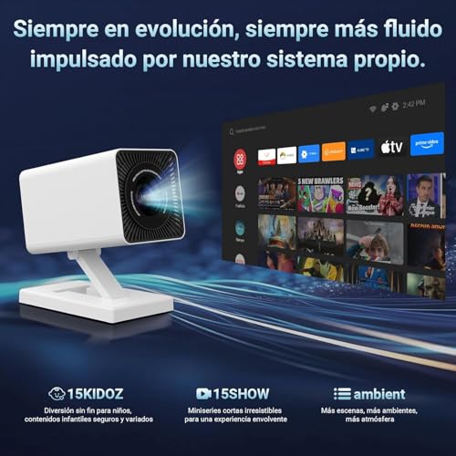 Miniatura 3 de Putbecy Mini Proyector Portátil 4k Con 1080p Nativo, Android 11, Wifi 6 Y Bluetooth 5.4, Corrección Trapezoidal Automática, Hdmi Usb, Compatible Con Teléfono Y Pc, Proyector Para Cine En Casa