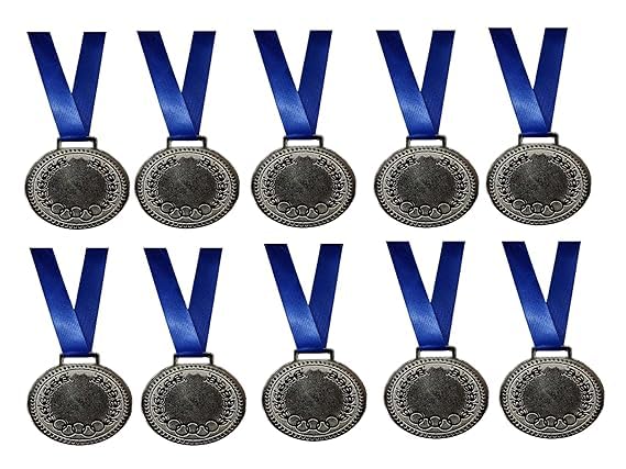 Medals for School Winners Sports Athletic Game Sports Copetetions Functions Size 2 inches (pack of 10) (Silver) (B0D9K1BH5P) Amazon Price History, Amazon Price Tracker