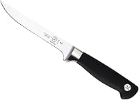 Vista 25 de Cuchillo para carne forjado Mercer Culinary Genesis de 10 pulgadas, Cuchillo rígido, forjado para deshuesar, 15,24 cm, 6", Acero/negro