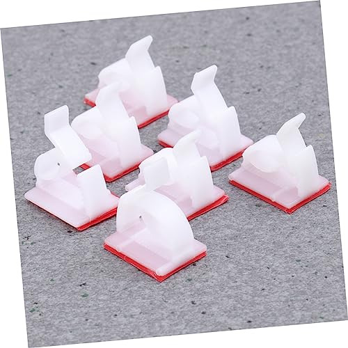 Angoily 100pcs Sujetadores Adhesivos para Cable para Gestión de Cables Bajo Escritorio miniatura 7