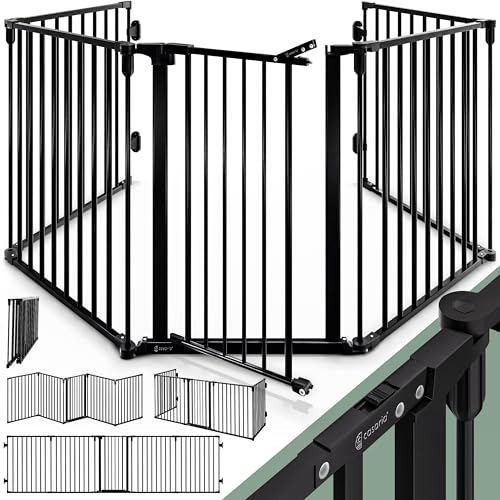 CASARIA® Barrière de sécurité 5 Panneaux modulables Grille de Protection cheminée Parc bébé...