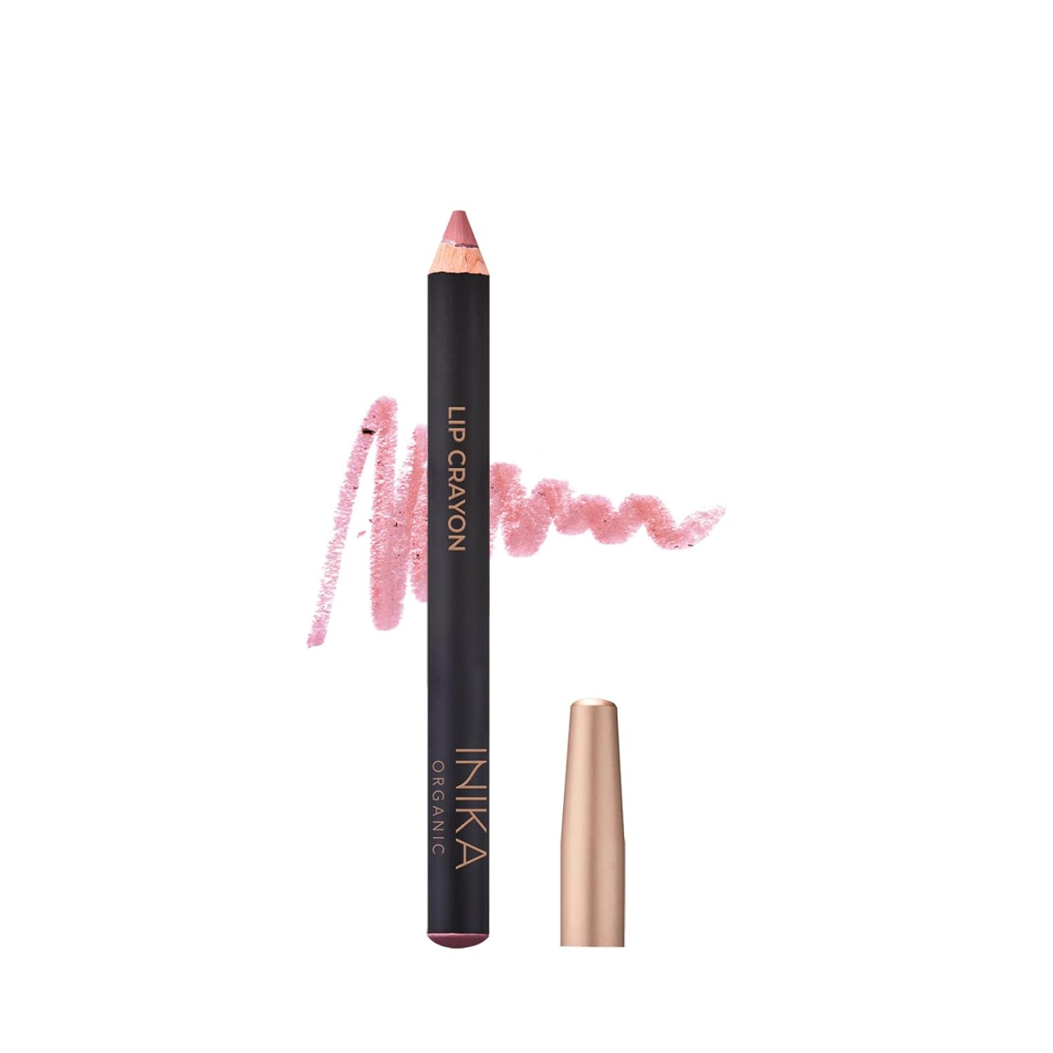 INIKA Organic Long Lasting Lipstick Crayon | Vegan Lipstick + Organic Lip Liner, Hypoallergenic, Cruelty-Free, Satin Finish, Enriched with Vitamin E and Coconut Oil, Pink Nude, 3 g
