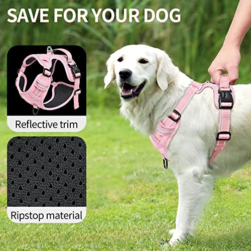 HEELE Dog Harness, Reflective, No-Pull, Pink, XL - Image 4