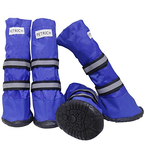 BESUNTEK Dog Boots Waterproof Shoes for Large Dogs,Dog Boots Warm Lining Nonslip Rubber