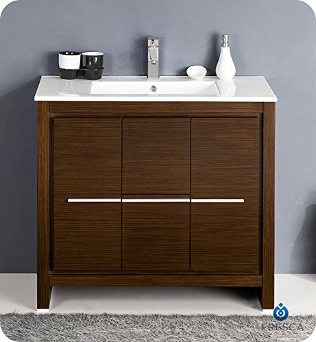 Fresca Allier 36" Wenge Brown Modern Bathroom Cabinet W/Sink #TOP2