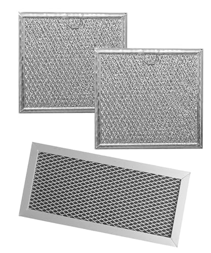 Image of Microwave Oven Charcoal Filter & Grease Filter Kit Fits For Samsung ME19R7041FS ME19R7041FS/AA ME19R7041FT ME19R7041FT/AA ME19R7041FB ME19R7041FB/AA and More