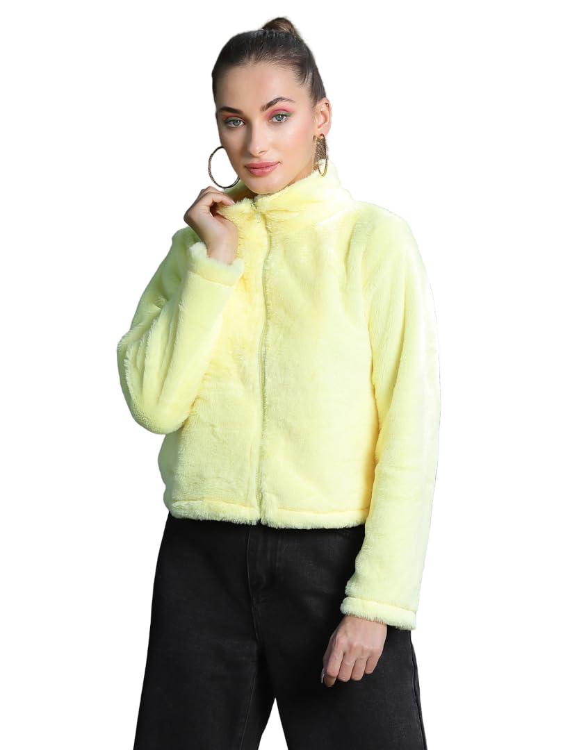 athena lifestyle Women and Girls Wool Regular Fit Long Sleeves High Neck Solid Knitted Yellow Smart Casual Sweatshirt-picture-21