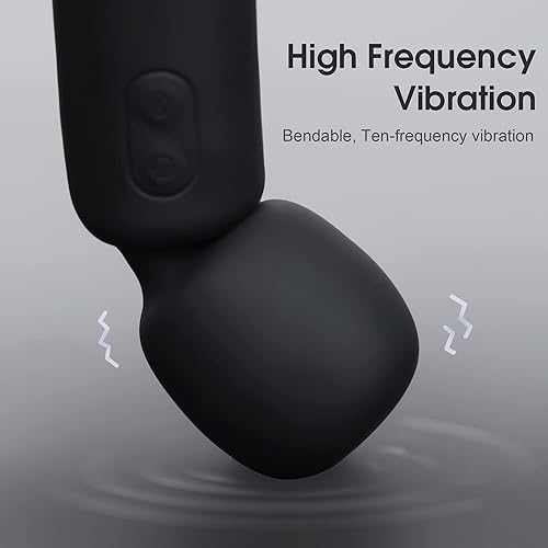 Miniatura 7 de Masajeador personal inalámbrico de mano varita masajeadora con 10 niveles de vibración, IPX65 impermeable masajeador corporal para cuello, espalda,