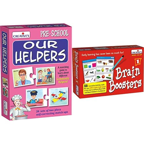 Image of Creative Educational Aids P. Ltd. - CRE0630 Our Helpers Puzzle (Multi-Color, 48 Pieces) & Creative Educational Aids P. Ltd. - CRE0987 0987 Brain Boosters - I