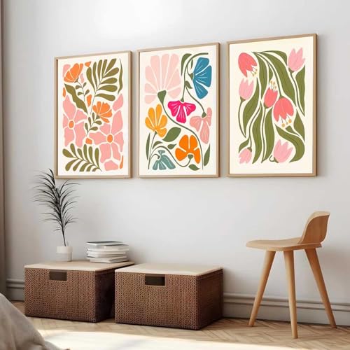 Image of kotart Painting Boho Wall Art Home Decoration Paintings With Frame For Living Room Bed Room Hotel Wall Decor Digital Reprint Set of 3 (19X25 inch)