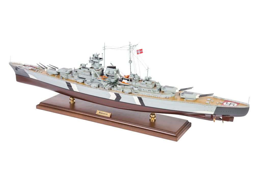 Bismarck German Battleship Model 39.3" - Fully Assembled Wooden Model Ships - Wooden Toy Ship Decor – Model Navy Ships- Ship Model Display-Warship Models