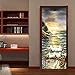 Produktbild Leinwanddruck Kunst 3D Tür Aufkleber Wasserlandschaft Bild Wohnkultur Aufkleber Selbstklebende Wasserdichte Wandbild Für Schlafzimmer Tür Renovierung