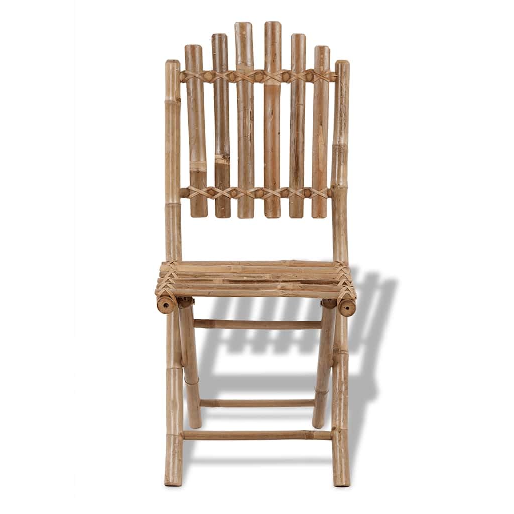 vidaXL Lot de 4 chaises Pliables Bambou Ensemble de chaises de Jardin terrasse
